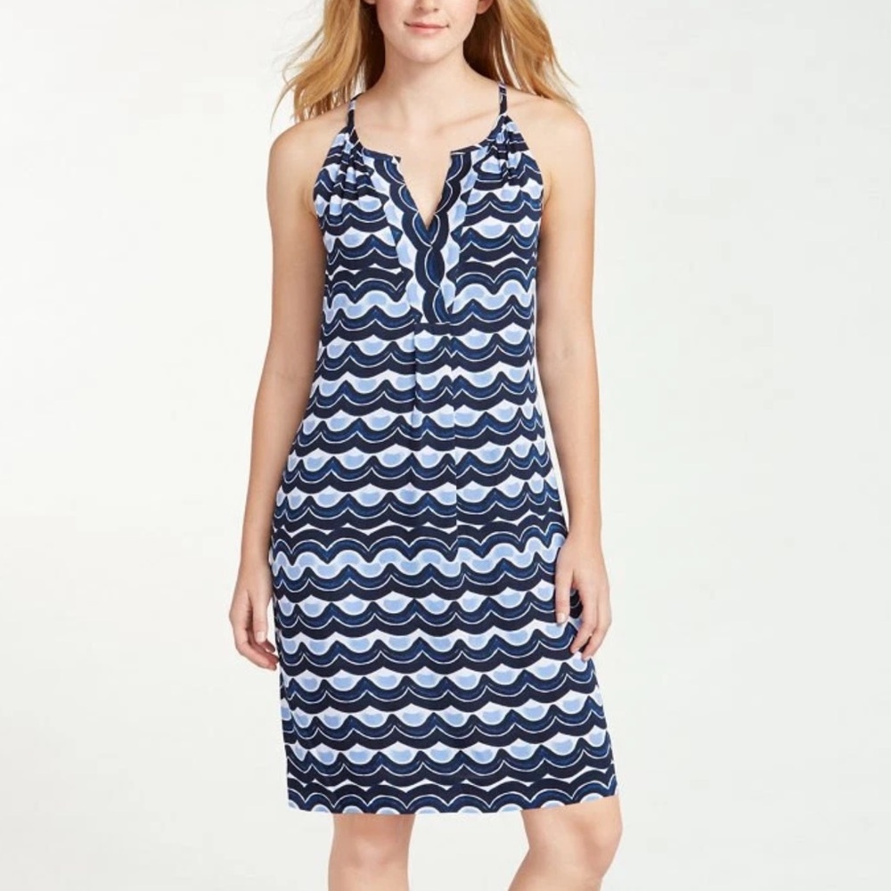 Tommy Bahama “making waves” Blue and White Patterned Dress size xl - Picture 2 of 12